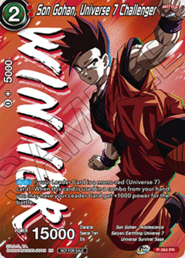 Son Gohan, Universe 7 Challenger (Ultra-Bout Series Tournament Pack Vol.1) (Winner) (P-364) [Tournament Promotion Cards] | Cracking-Singles