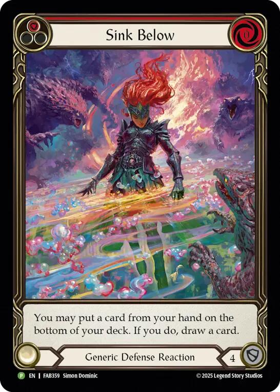Sink Below (Red) [FAB359] (Promo)  Rainbow Foil | Cracking-Singles