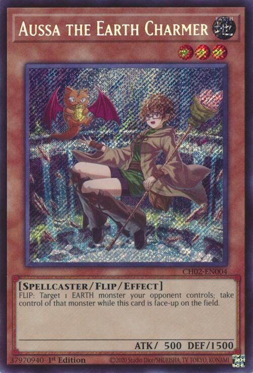Aussa the Earth Charmer [CH02-EN004] Secret Rare | Cracking-Singles