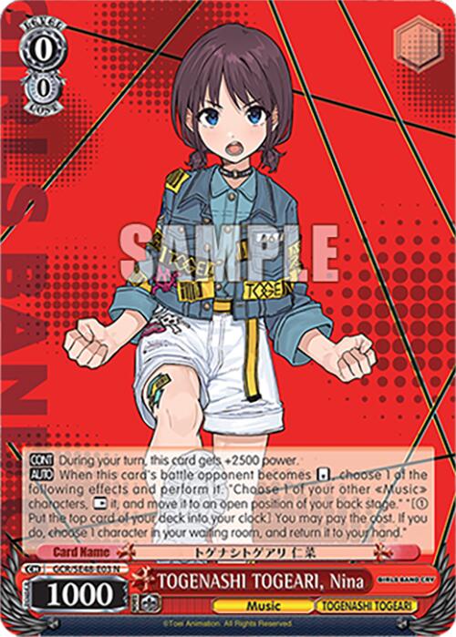 TOGENASHI TOGEARI, Nina (GCR/SE48-E03 N) [Girls Band Cry Premium Booster] | Cracking-Singles