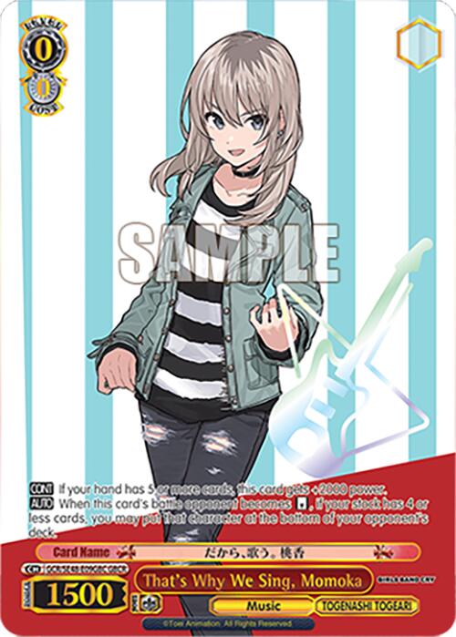 That's Why We Sing, Momoka (GCR/SE48-E09GBC GBCR) [Girls Band Cry Premium Booster] | Cracking-Singles