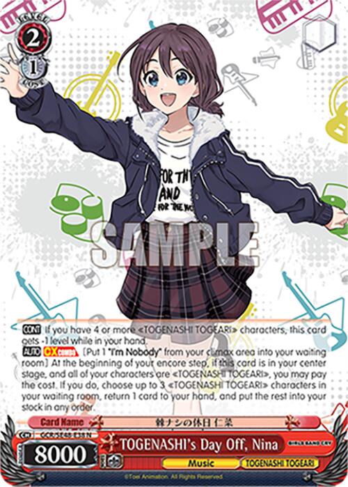 TOGENASHI's Day Off, Nina (GCR/SE48-E38 N) [Girls Band Cry Premium Booster] | Cracking-Singles