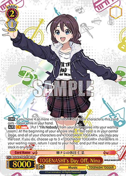 TOGENASHI's Day Off, Nina (GCR/SE48-E38GBC GBCR) [Girls Band Cry Premium Booster] | Cracking-Singles