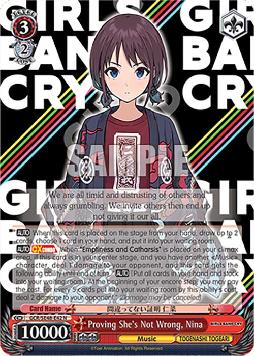 Proving She's Not Wrong, Nina (GCR/SE48-E42 N) [Girls Band Cry Premium Booster] | Cracking-Singles