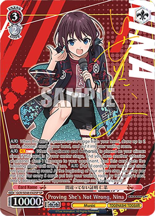 Proving She's Not Wrong, Nina (GCR/SE48-E42SP SP) [Girls Band Cry Premium Booster] | Cracking-Singles