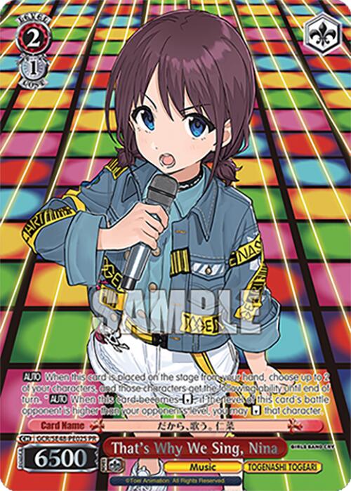 That's Why We Sing, Nina (Foil) (GCR/SE48-PE02S PR) [Girls Band Cry Premium Booster] | Cracking-Singles