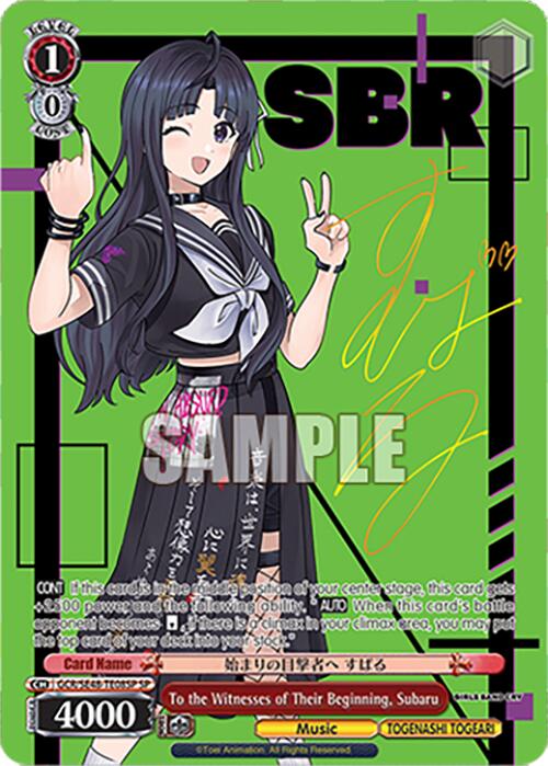 To the Witnesses of Their Beginning, Subaru (GCR/SE48-TE08SP SP) [Girls Band Cry Premium Booster] | Cracking-Singles
