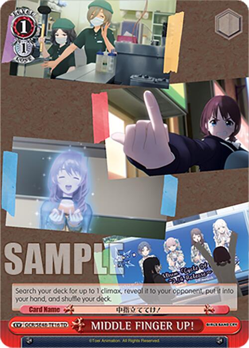 MIDDLE FINGER UP! (GCR/SE48-TE16 TD) [Girls Band Cry Premium Booster] | Cracking-Singles