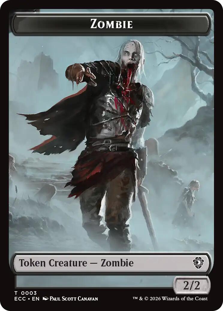 Zombie // Elf Warrior Double-Sided Token [Lorwyn Eclipsed Tokens] | Cracking-Singles