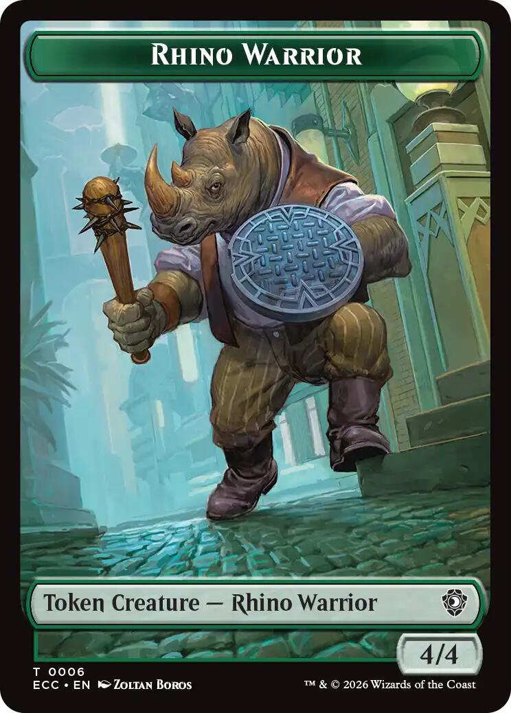 Rhino Warrior // Elemental (0010) Double-Sided Token [Lorwyn Eclipsed Tokens] | Cracking-Singles