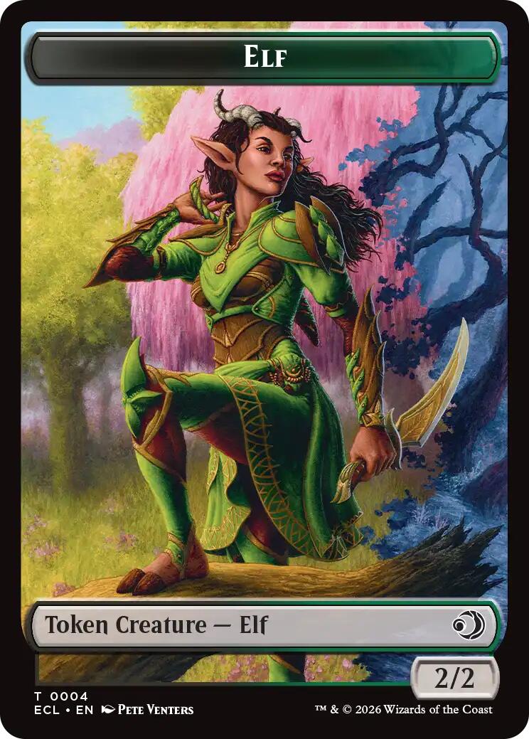 Elf // Kithkin (0007) Double-Sided Token [Lorwyn Eclipsed Tokens] | Cracking-Singles