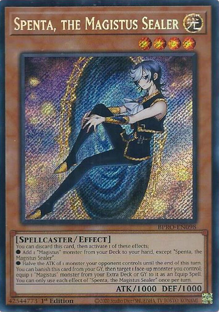 Spenta, the Magistus Sealer [BPRO-EN098] Secret Rare | Cracking-Singles