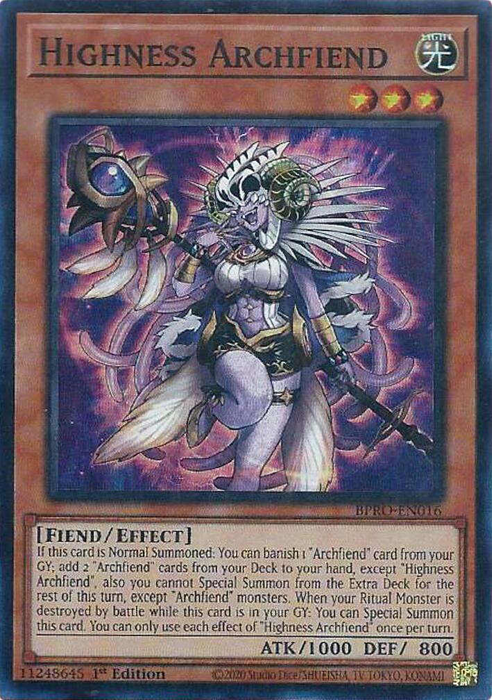 Highness Archfiend [BPRO-EN016] Super Rare | Cracking-Singles