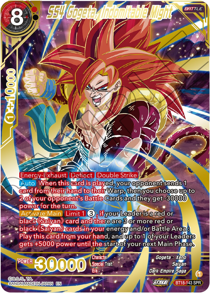 SS4 Gogeta, Indomitable Might (SPR) (BT18-143) [Dawn of the Z-Legends] | Cracking-Singles
