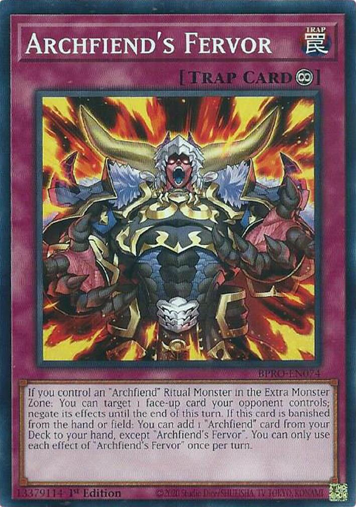 Archfiend's Fervor [BPRO-EN074] Common | Cracking-Singles