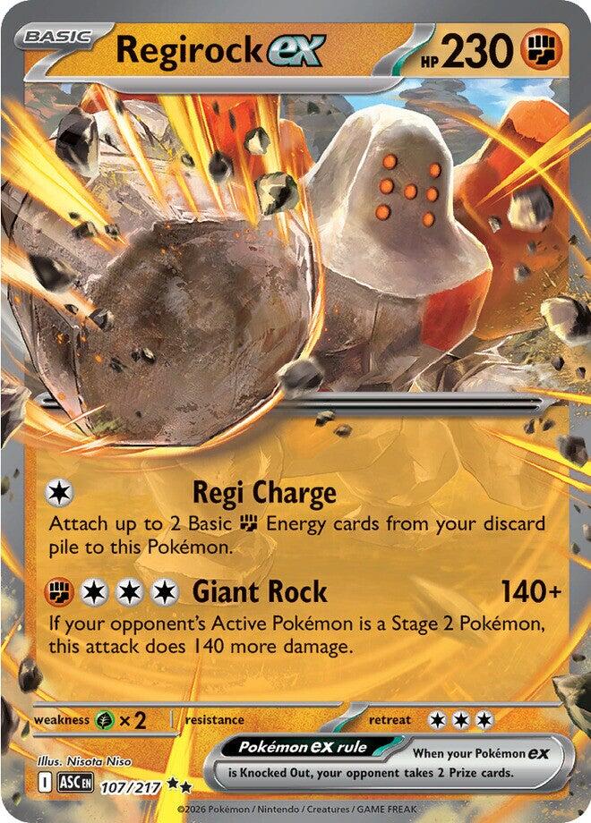 Regirock ex (107/217) [Mega Evolution: Ascended Heroes] | Cracking-Singles
