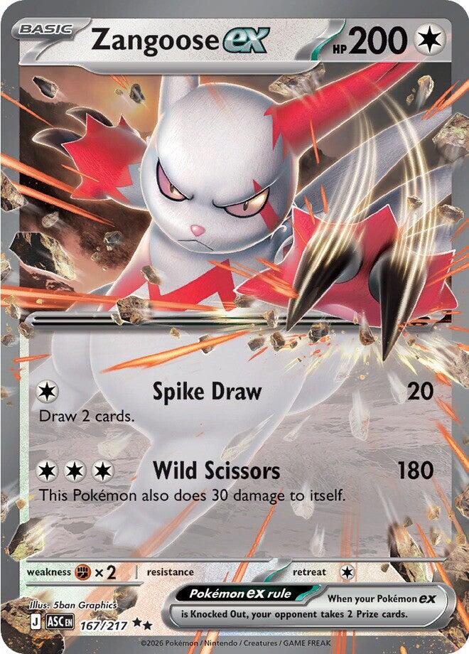 Zangoose ex (167/217) [Mega Evolution: Ascended Heroes] | Cracking-Singles