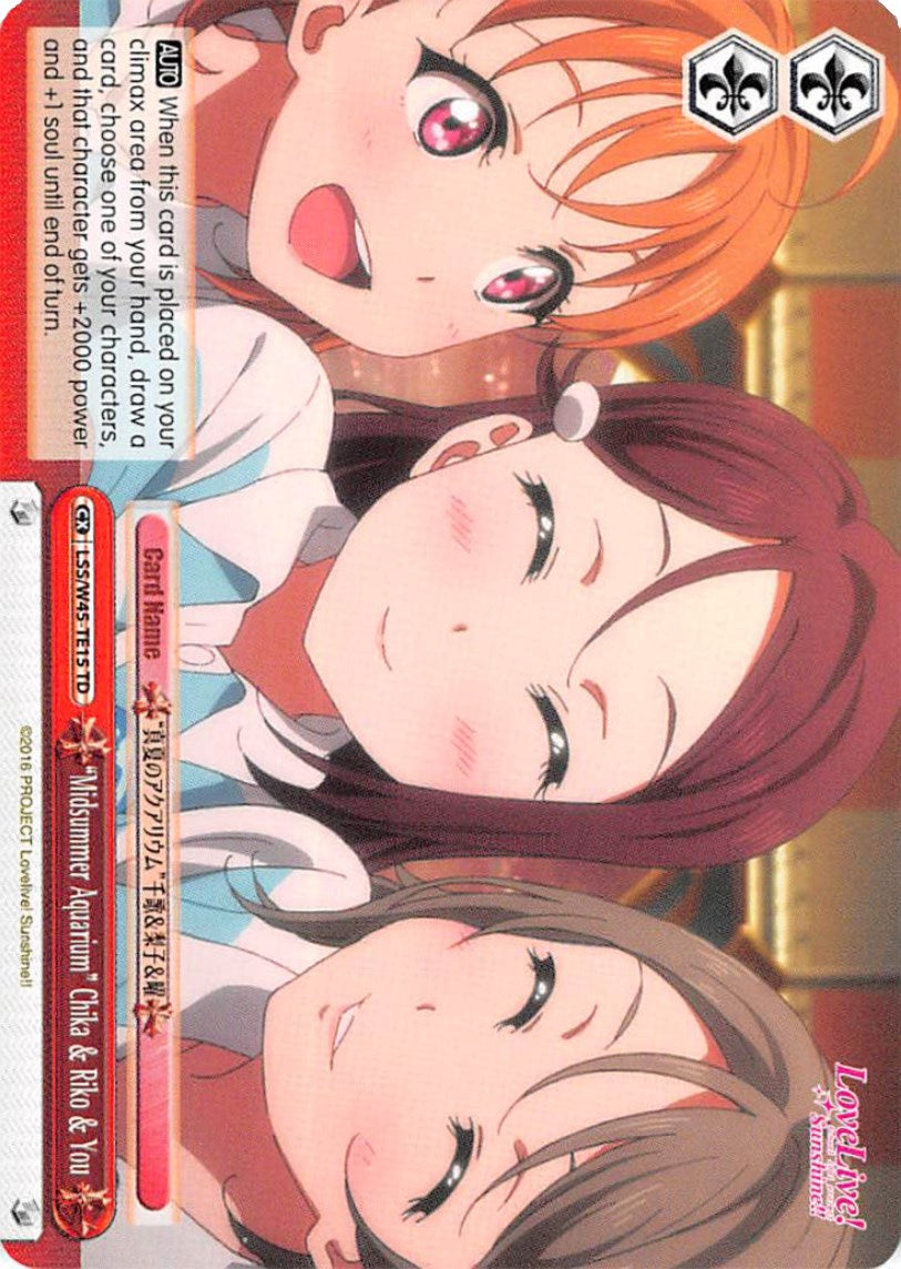 "Midsummer Aquarium" Chika & Riko & You (LSS/W45-TE15 TD) [Love Live! Sunshine!!] | Cracking-Singles