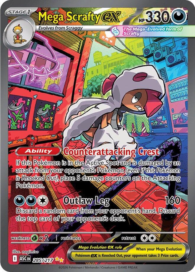 Mega Scrafty ex (285/217) [Mega Evolution: Ascended Heroes] | Cracking-Singles