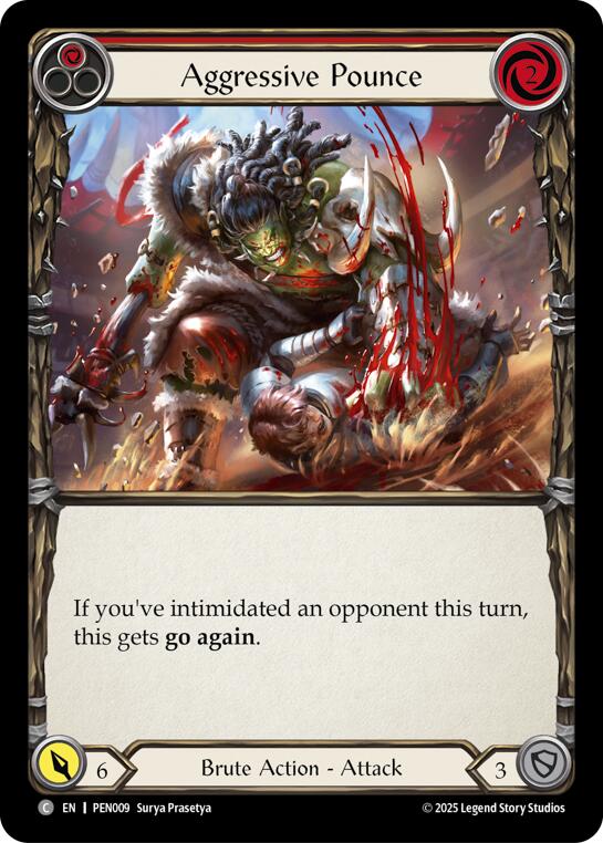 Aggressive Pounce (Red) (Regular) [PEN009] (Compendium of Rathe) | Cracking-Singles