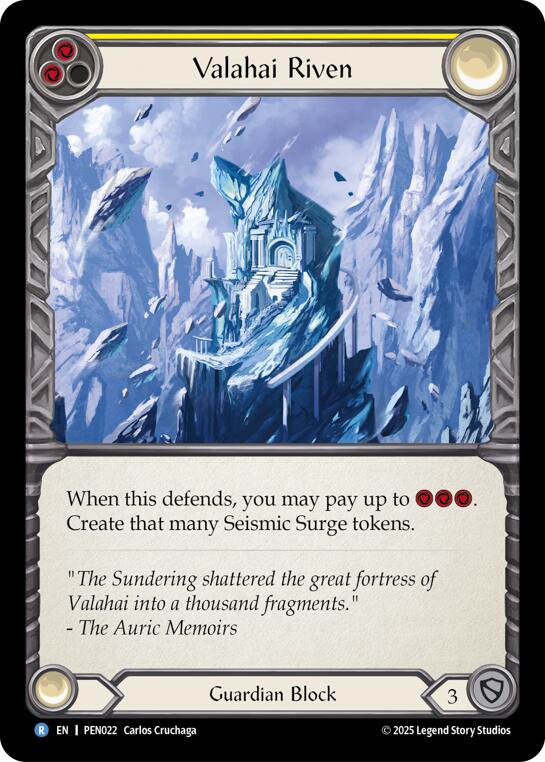 Valahai Riven (Yellow) (Rainbow Foil) [PEN022] (Compendium of Rathe)  Rainbow Foil | Cracking-Singles