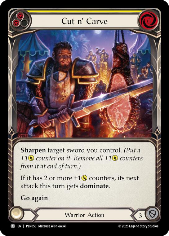 Cut N Carve (Yellow) (Rainbow Foil) [PEN055] (Compendium of Rathe)  Rainbow Foil | Cracking-Singles