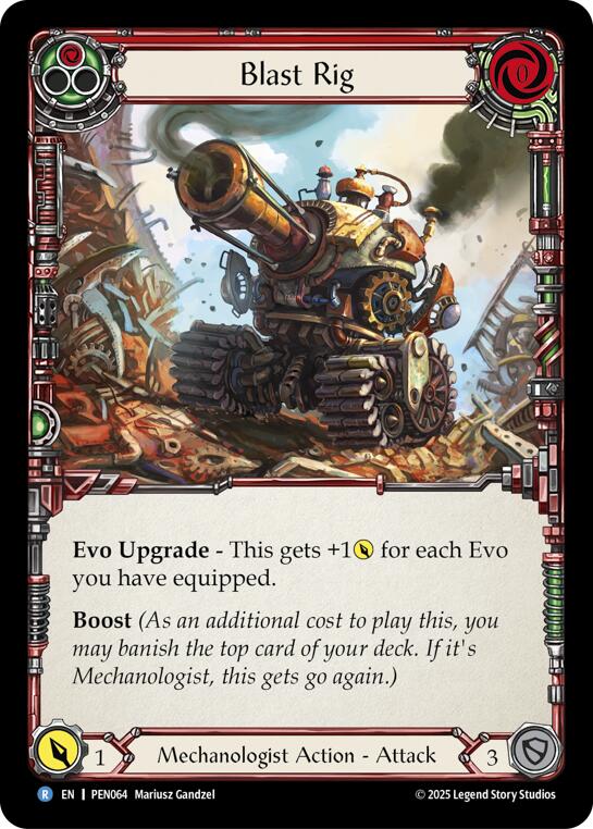 Blast Rig (Red) (Rainbow Foil) [PEN064] (Compendium of Rathe)  Rainbow Foil | Cracking-Singles