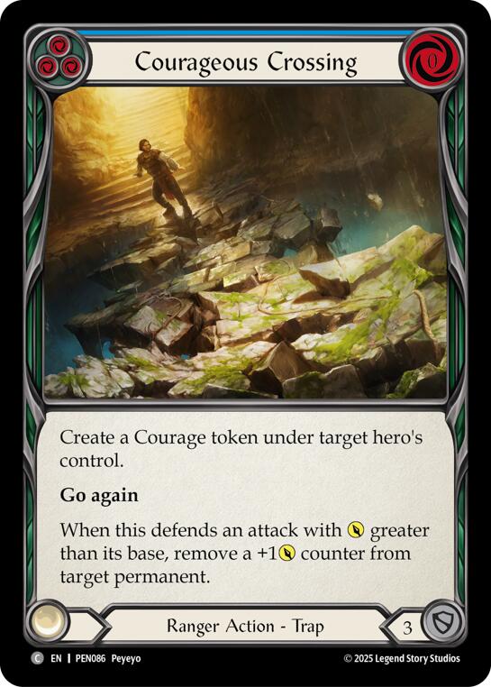 Courageous Crossing (Blue) (Rainbow Foil) [PEN086] (Compendium of Rathe)  Rainbow Foil | Cracking-Singles