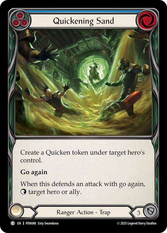 Quickening Sand (Blue) (Rainbow Foil) [PEN088] (Compendium of Rathe)  Rainbow Foil | Cracking-Singles