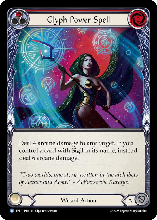 Glyph Power Spell (Red) (Regular) [PEN113] (Compendium of Rathe) | Cracking-Singles