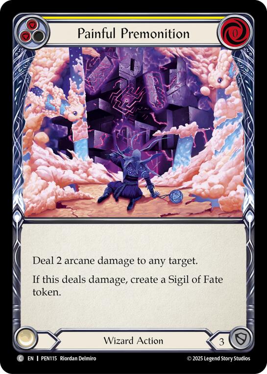 Painful Premonition (Yellow) (Rainbow Foil) [PEN115] (Compendium of Rathe)  Rainbow Foil | Cracking-Singles