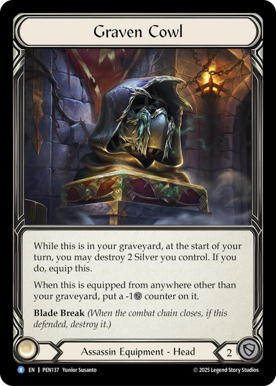 Graven Cowl [PEN137] (Compendium of Rathe)  Cold Foil | Cracking-Singles