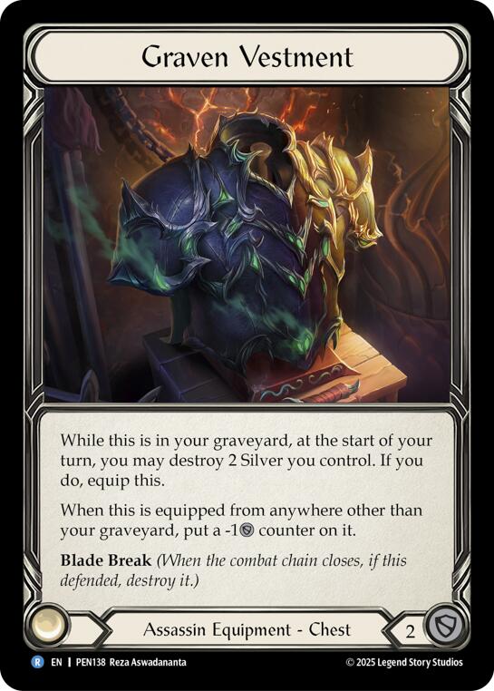 Graven Vestment [PEN138] (Compendium of Rathe)  Cold Foil | Cracking-Singles