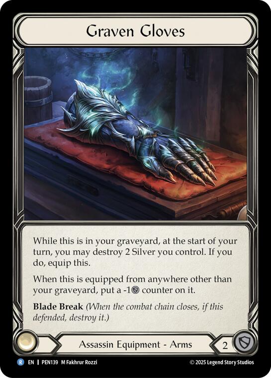 Graven Gloves [PEN139] (Compendium of Rathe)  Cold Foil | Cracking-Singles