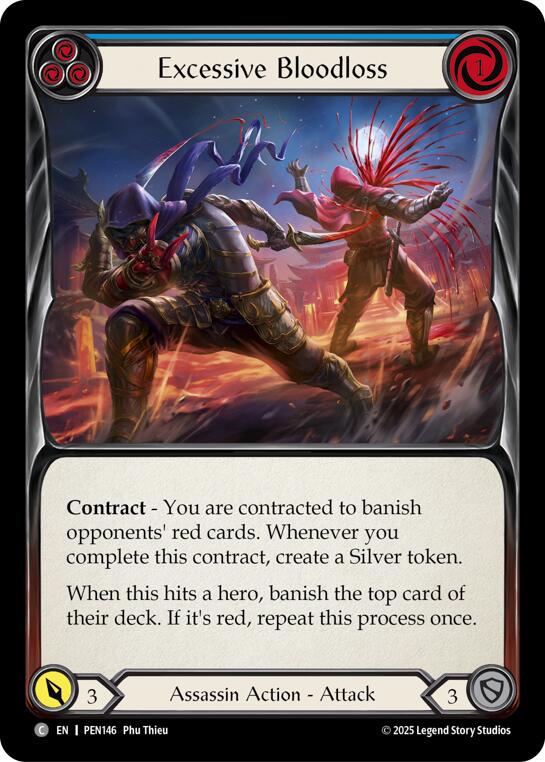 Excessive Bloodloss (Blue) (Rainbow Foil) [PEN146] (Compendium of Rathe)  Rainbow Foil | Cracking-Singles