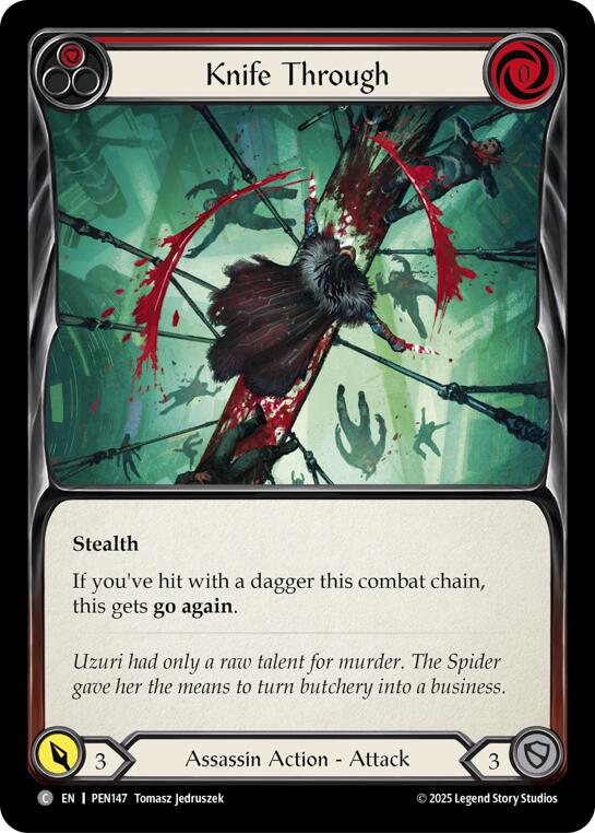 Knife Through (Red) (Regular) [PEN147] (Compendium of Rathe) | Cracking-Singles
