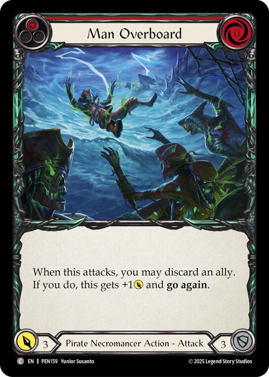 Man Overboard (Red) (Rainbow Foil) [PEN159] (Compendium of Rathe)  Rainbow Foil | Cracking-Singles