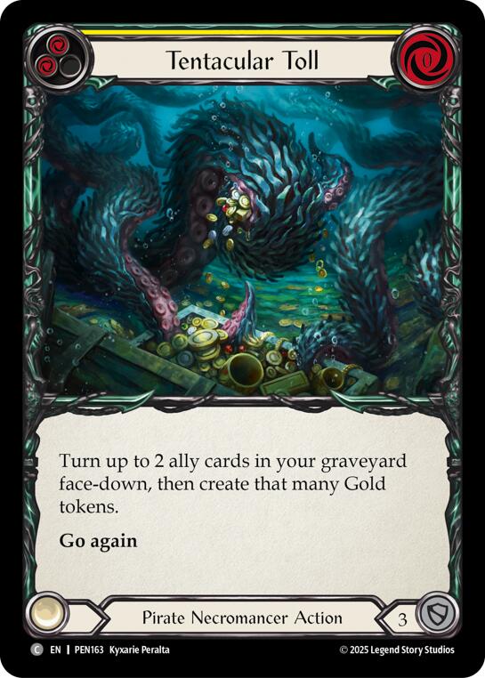 Tentacular Toll (Yellow) (Rainbow Foil) [PEN163] (Compendium of Rathe)  Rainbow Foil | Cracking-Singles