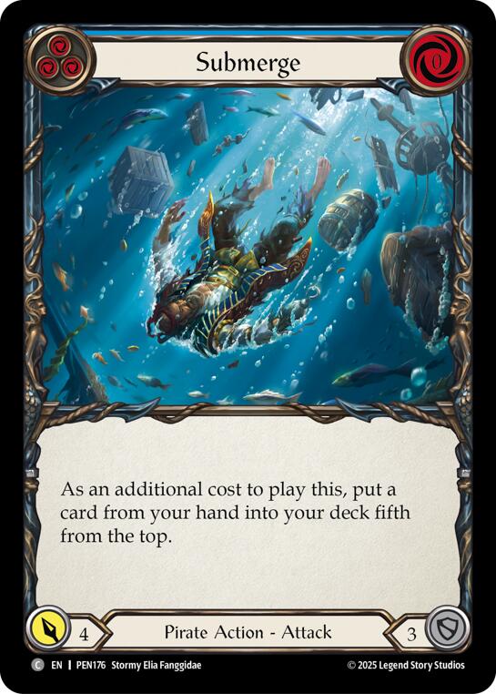 Submerge (Blue) (Rainbow Foil) [PEN176] (Compendium of Rathe)  Rainbow Foil | Cracking-Singles