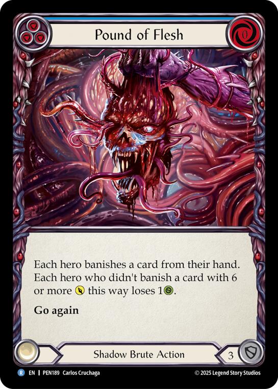 Pound Of Flesh (Blue) (Rainbow Foil) [PEN189] (Compendium of Rathe)  Rainbow Foil | Cracking-Singles