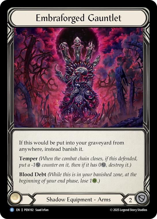Embraforged Gauntlet [PEN192] (Compendium of Rathe)  Cold Foil | Cracking-Singles