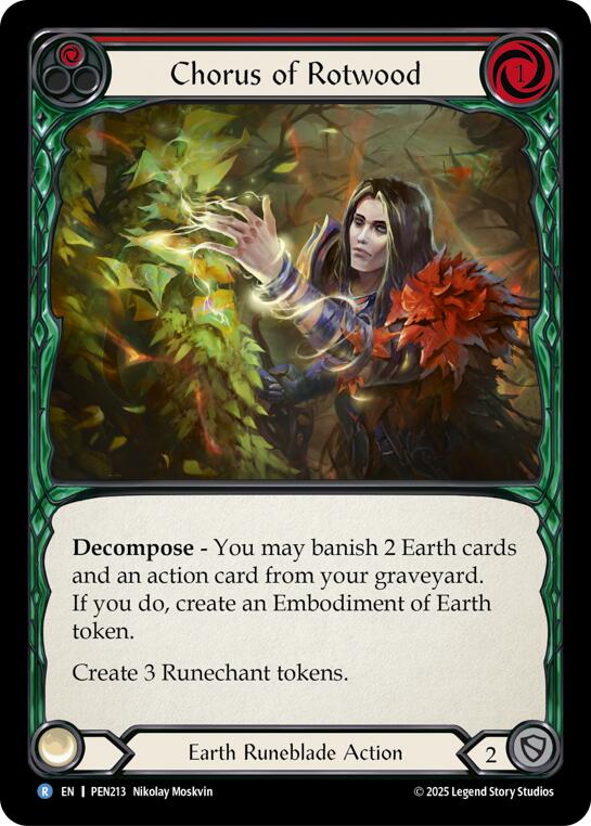 Chorus Of Rotwood (Red) (Rainbow Foil) [PEN213] (Compendium of Rathe)  Rainbow Foil | Cracking-Singles