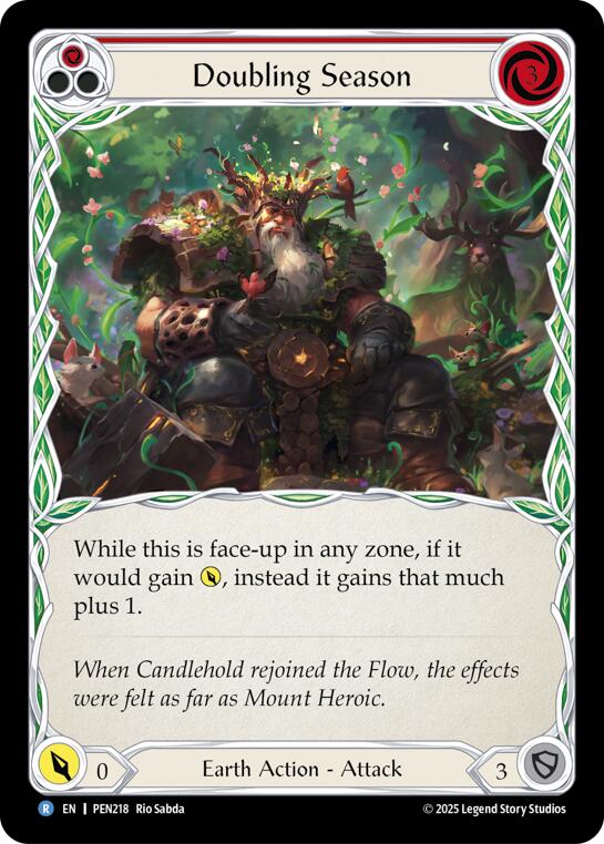 Doubling Season (Red) (Rainbow Foil) [PEN218] (Compendium of Rathe)  Rainbow Foil | Cracking-Singles