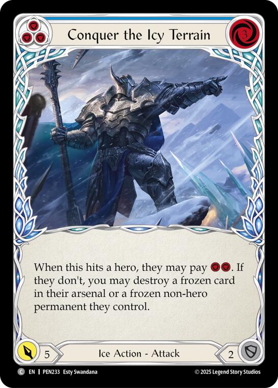 Conquer The Icy Terrain (Blue) (Rainbow Foil) [PEN233] (Compendium of Rathe)  Rainbow Foil | Cracking-Singles