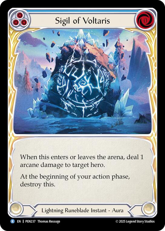 Sigil Of Voltaris (Blue) (Rainbow Foil) [PEN237] (Compendium of Rathe)  Rainbow Foil | Cracking-Singles