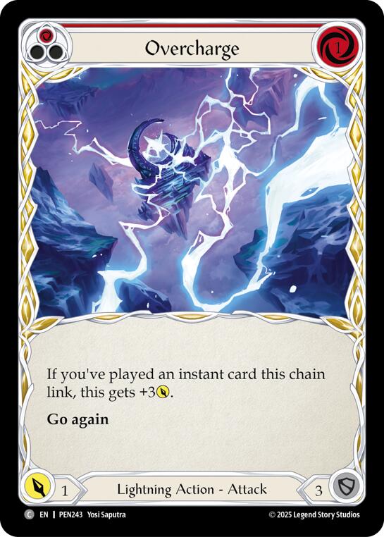 Overcharge (Red) (Rainbow Foil) [PEN243] (Compendium of Rathe)  Rainbow Foil | Cracking-Singles