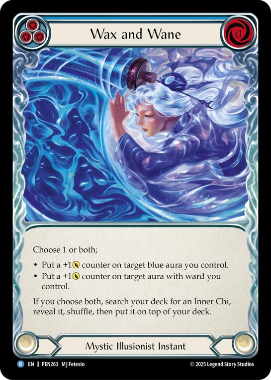 Wax And Wane (Blue) (Rainbow Foil) [PEN263] (Compendium of Rathe)  Rainbow Foil | Cracking-Singles