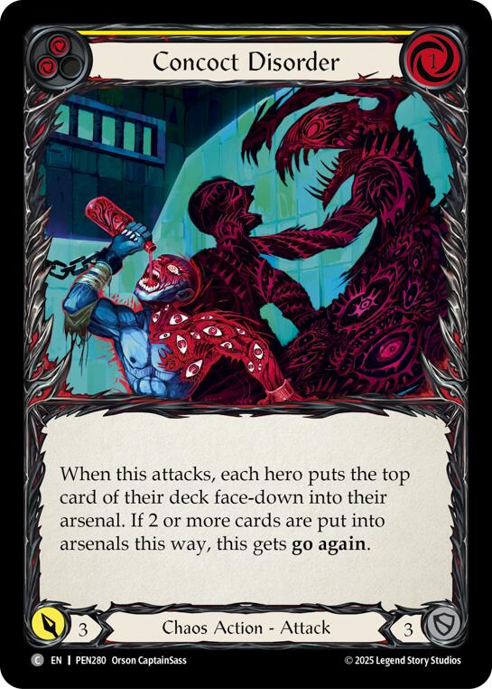 Concoct Disorder (Yellow) (Rainbow Foil) [PEN280] (Compendium of Rathe)  Rainbow Foil | Cracking-Singles