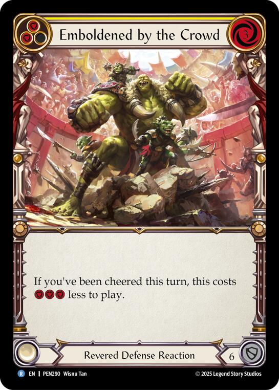 Emboldened By The Crowd (Yellow) (Rainbow Foil) [PEN290] (Compendium of Rathe)  Rainbow Foil | Cracking-Singles