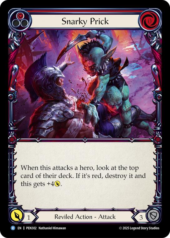 Snarky Prick (Red) (Rainbow Foil) [PEN302] (Compendium of Rathe)  Rainbow Foil | Cracking-Singles